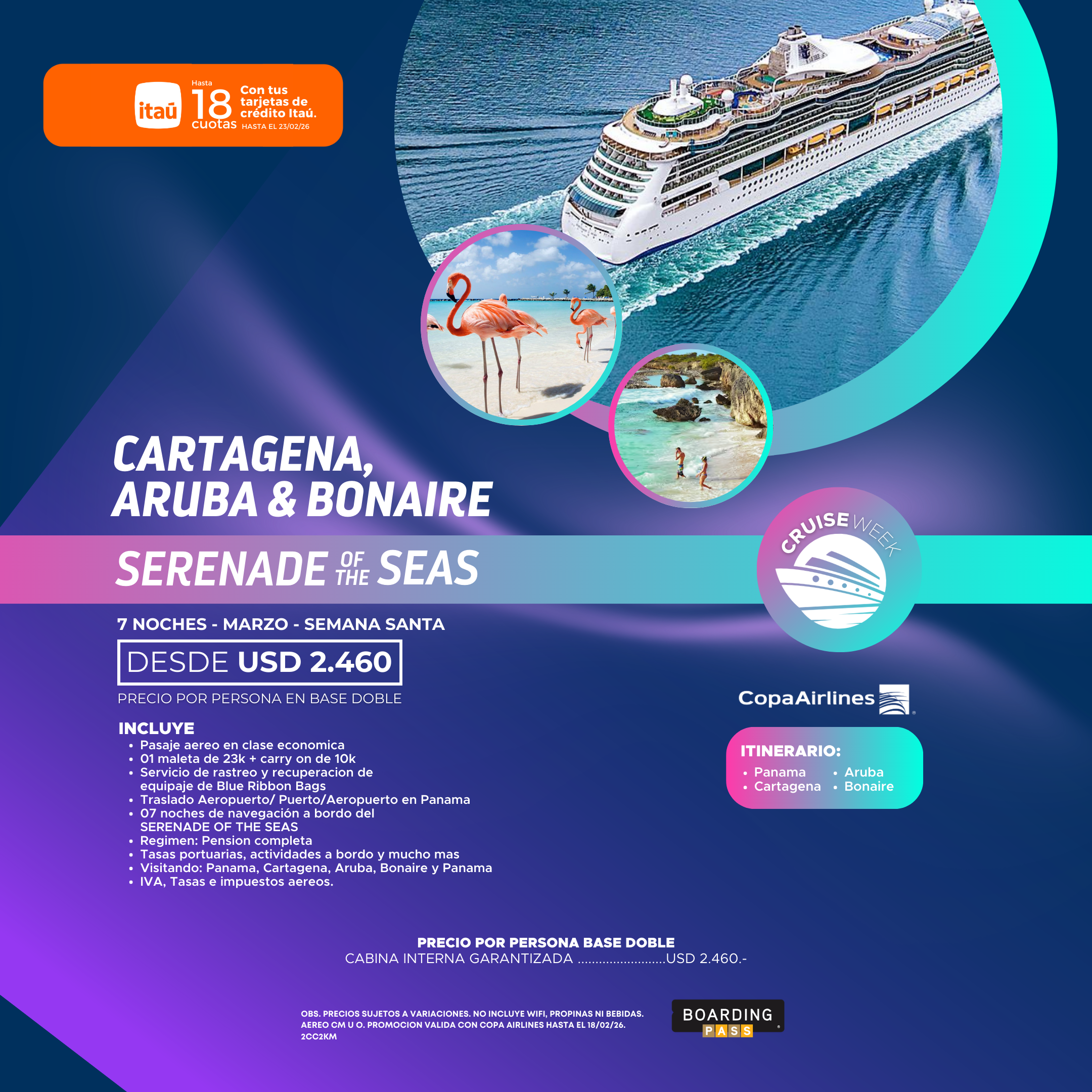 CARTAGENA, ARUBA & BONAIRE